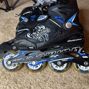 Bladerunner Adjustable Kids Black and Blue Inline Skates Sizes 1-4